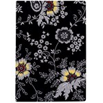 Black Background With Gray Flowers, Floral Black Texture A4 Acrylic Clipboard Back