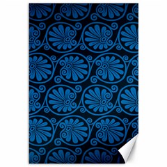 Blue Floral Pattern Floral Greek Ornaments Canvas 12  X 18  by nateshop