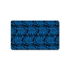 Blue Floral Pattern Floral Greek Ornaments Magnet (name Card) by nateshop