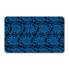 Blue Floral Pattern Floral Greek Ornaments Magnet (rectangular)