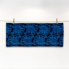 Blue Floral Pattern Floral Greek Ornaments Hand Towel by nateshop