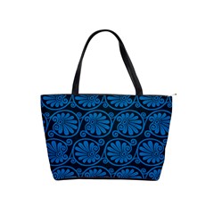 Blue Floral Pattern Floral Greek Ornaments Classic Shoulder Handbag by nateshop