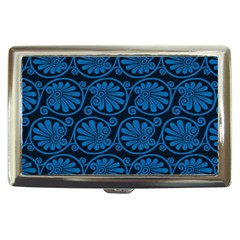 Blue Floral Pattern Floral Greek Ornaments Cigarette Money Case by nateshop