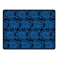 Blue Floral Pattern Floral Greek Ornaments Two Sides Fleece Blanket (small)