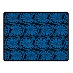 Blue Floral Pattern Floral Greek Ornaments Two Sides Fleece Blanket (Small) 45 x34  Blanket Back