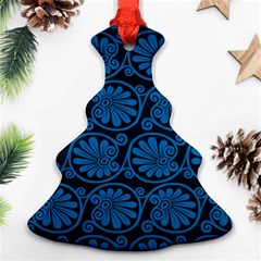 Blue Floral Pattern Floral Greek Ornaments Ornament (christmas Tree) 