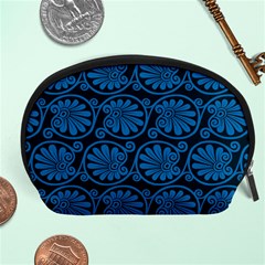 Blue Floral Pattern Floral Greek Ornaments Accessory Pouch (large)