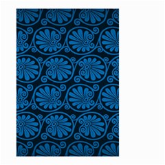 Blue Floral Pattern Floral Greek Ornaments Small Garden Flag (two Sides) by nateshop