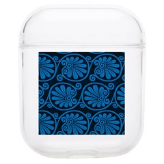 Blue Floral Pattern Floral Greek Ornaments Soft Tpu Airpods 1/2 Case by nateshop