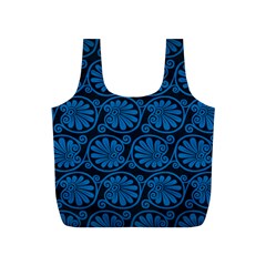 Blue Floral Pattern Floral Greek Ornaments Full Print Recycle Bag (s) by nateshop