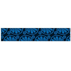 Blue Floral Pattern Floral Greek Ornaments Large Premium Plush Fleece Scarf 