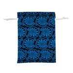 Blue Floral Pattern Floral Greek Ornaments Lightweight Drawstring Pouch (M) Back