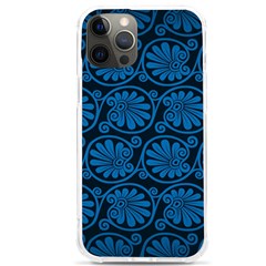 Blue Floral Pattern Floral Greek Ornaments Iphone 12 Pro Max Tpu Uv Print Case by nateshop