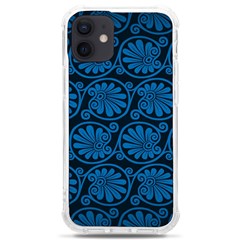 Blue Floral Pattern Floral Greek Ornaments Iphone 12 Mini Tpu Uv Print Case	 by nateshop