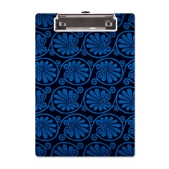 Blue Floral Pattern Floral Greek Ornaments A5 Acrylic Clipboard by nateshop