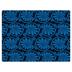 Blue Floral Pattern Floral Greek Ornaments Premium Plush Fleece Blanket (extra Small) by nateshop