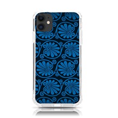 Blue Floral Pattern Floral Greek Ornaments Iphone 11 Tpu Uv Print Case by nateshop