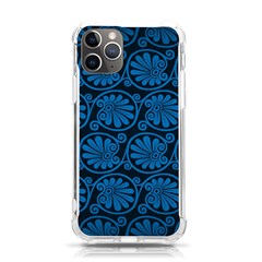 Blue Floral Pattern Floral Greek Ornaments Iphone 11 Pro 5 8 Inch Tpu Uv Print Case by nateshop