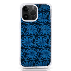 Blue Floral Pattern Floral Greek Ornaments Iphone 14 Pro Max Tpu Uv Print Case by nateshop