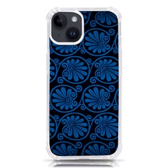 Blue Floral Pattern Floral Greek Ornaments Iphone 14 Tpu Uv Print Case by nateshop