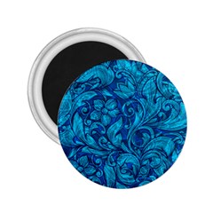 Blue Floral Pattern Texture, Floral Ornaments Texture 2 25  Magnets by nateshop