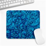 Blue Floral Pattern Texture, Floral Ornaments Texture Large Mousepad Front