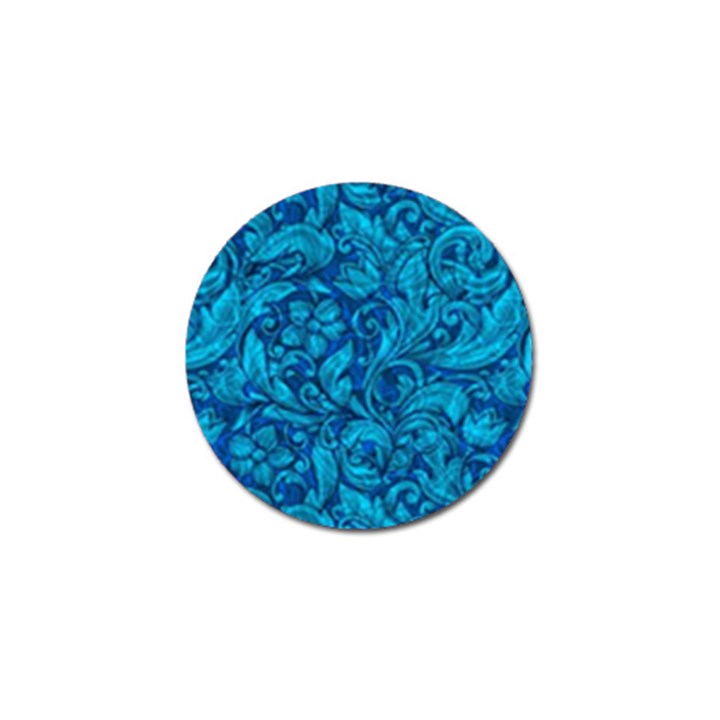 Blue Floral Pattern Texture, Floral Ornaments Texture Golf Ball Marker (4 pack)