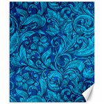 Blue Floral Pattern Texture, Floral Ornaments Texture Canvas 8  x 10  8.15 x9.66  Canvas - 1