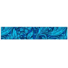 Blue Floral Pattern Texture, Floral Ornaments Texture Large Premium Plush Fleece Scarf  by nateshop