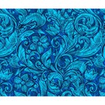 Blue Floral Pattern Texture, Floral Ornaments Texture Deluxe Canvas 14  x 11  (Stretched) 14  x 11  x 1.5  Stretched Canvas