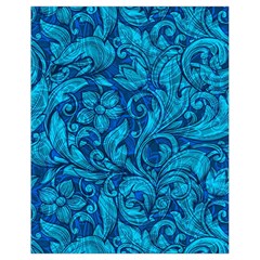 Blue Floral Pattern Texture, Floral Ornaments Texture Drawstring Bag (small)