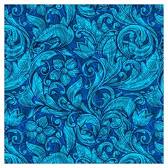 Blue Floral Pattern Texture, Floral Ornaments Texture Lightweight Scarf  by nateshop