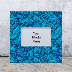 Blue Floral Pattern Texture, Floral Ornaments Texture White Box Photo Frame 4  X 6  by nateshop