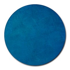 Blue Stone Texture Grunge, Stone Backgrounds Round Mousepad by nateshop