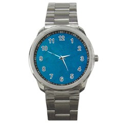 Blue Stone Texture Grunge, Stone Backgrounds Sport Metal Watch by nateshop