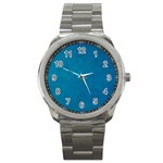 Blue Stone Texture Grunge, Stone Backgrounds Sport Metal Watch Front