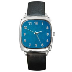 Blue Stone Texture Grunge, Stone Backgrounds Square Metal Watch by nateshop