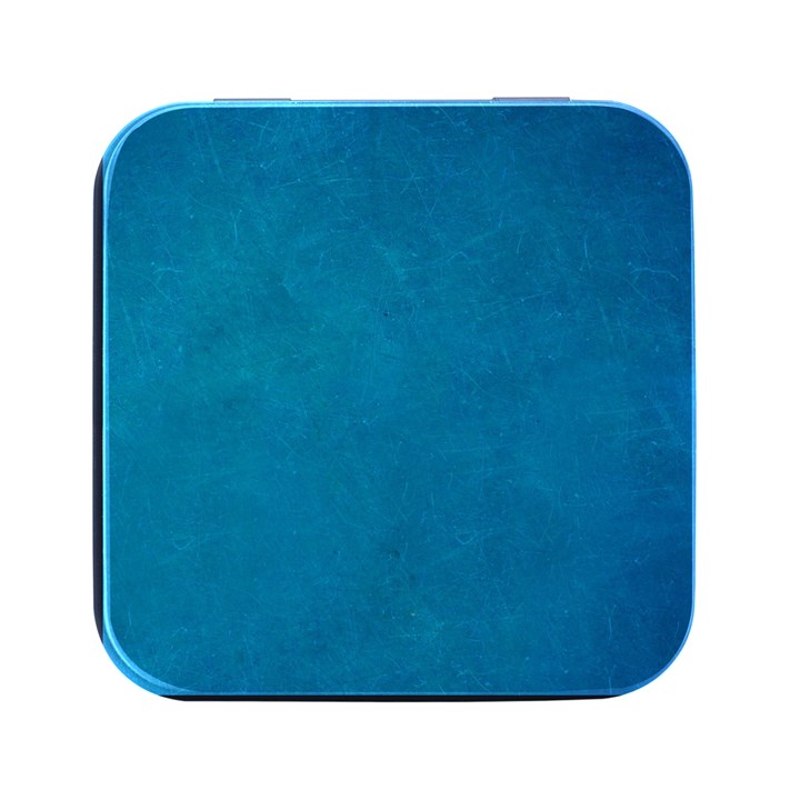 Blue Stone Texture Grunge, Stone Backgrounds Square Metal Box (Black)