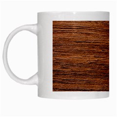 Brown Wooden Texture White Mug by nateshop