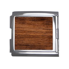 Brown Wooden Texture Mega Link Italian Charm (18mm)