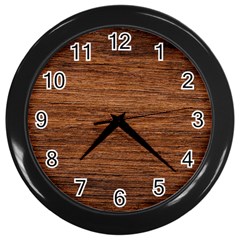 Brown Wooden Texture Wall Clock (Black)