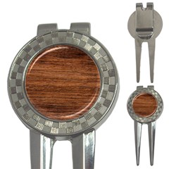 Brown Wooden Texture 3-in-1 Golf Divots