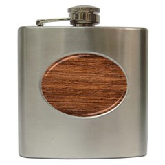 Brown Wooden Texture Hip Flask (6 oz)