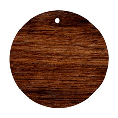 Brown Wooden Texture Round Ornament (two Sides) by nateshop