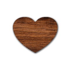 Brown Wooden Texture Rubber Coaster (Heart)