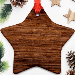 Brown Wooden Texture Star Ornament (two Sides)