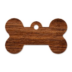 Brown Wooden Texture Dog Tag Bone (one Side) by nateshop