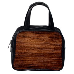 Brown Wooden Texture Classic Handbag (One Side)