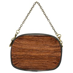 Brown Wooden Texture Chain Purse (two Sides)