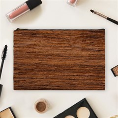 Brown Wooden Texture Cosmetic Bag (Large)